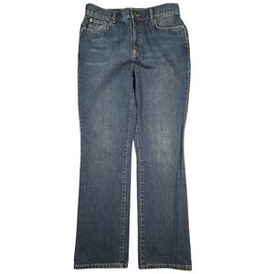 Lauren Jeans Co Premium Womens Sz 10 Blue Wash Straight Boot Leg Denim Pants VTG